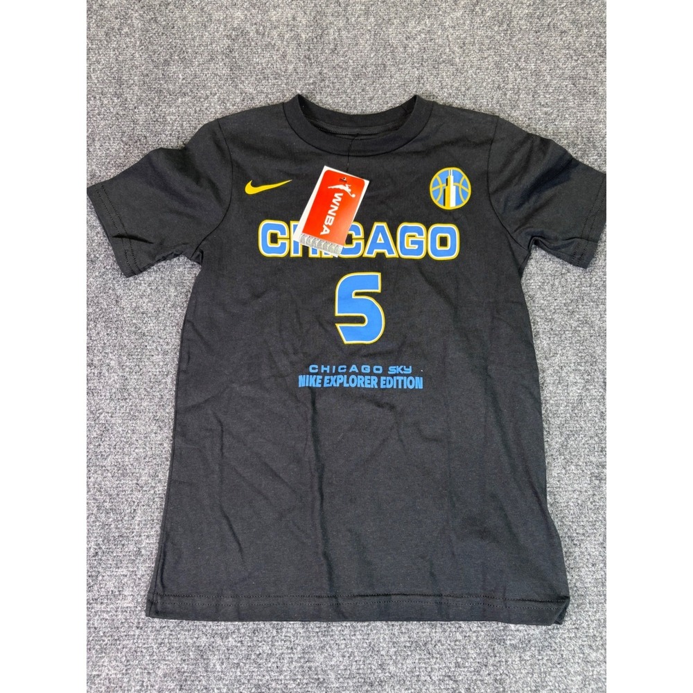 Nike Chicago Sky T-Shirt‎ Youth Small Black Angel Reese 5 Explorer Edition NWT